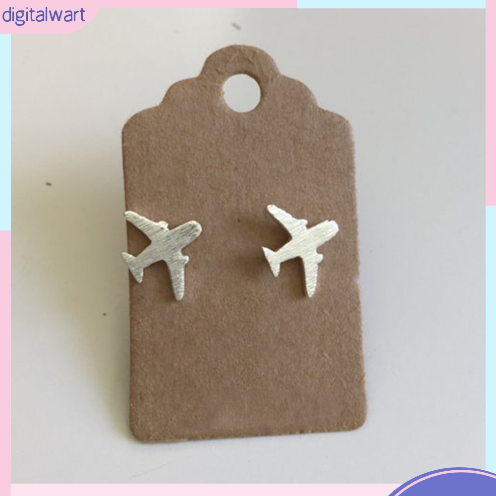 Đôi khuyên tai mạ bạc trang trí hình máy bay độc đáo