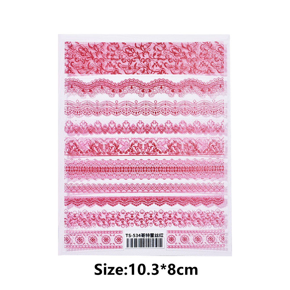 [Hàng mới về] Nhãn Dán Họa Tiết 3D Trang Trí Móng Tay DIY Phong Cách Gothic Độc Đáo