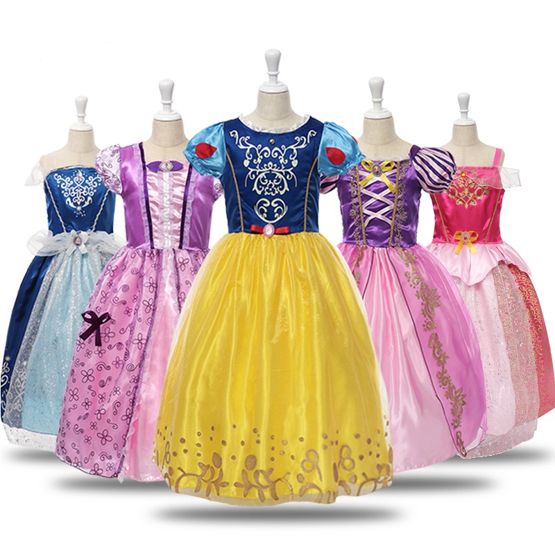 Đầm hóa trang công chúa bạch tuyết Cinderella Rapunzel Sofia dự tiệc dành cho bé gái