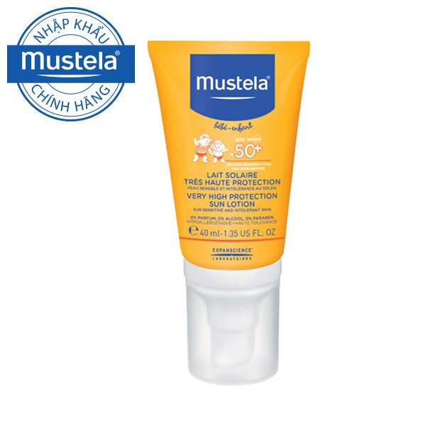 Kem Chống Nắng Cho Trẻ Sơ Sinh & Em Bé Mustela SPF 50+ 40ml