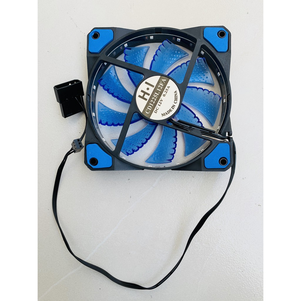 Fan 12cm 15 led HI màu xanh dương Quạt thông gió thùng máy