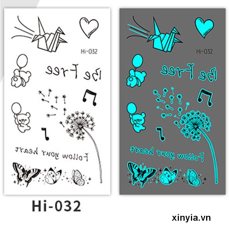 Miếng Dán Hình Xăm Phát Quang Chống Thấm Nước Hình Bướm Độc Đáo