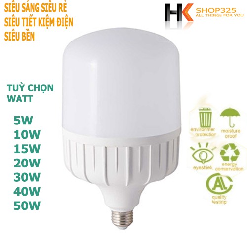 Bóng đèn LED hình trụ siêu sáng - siêu tiết kiệm điện - siêu bền chất liệu nhựa chống cháy - chịu nhiệt cao cấp