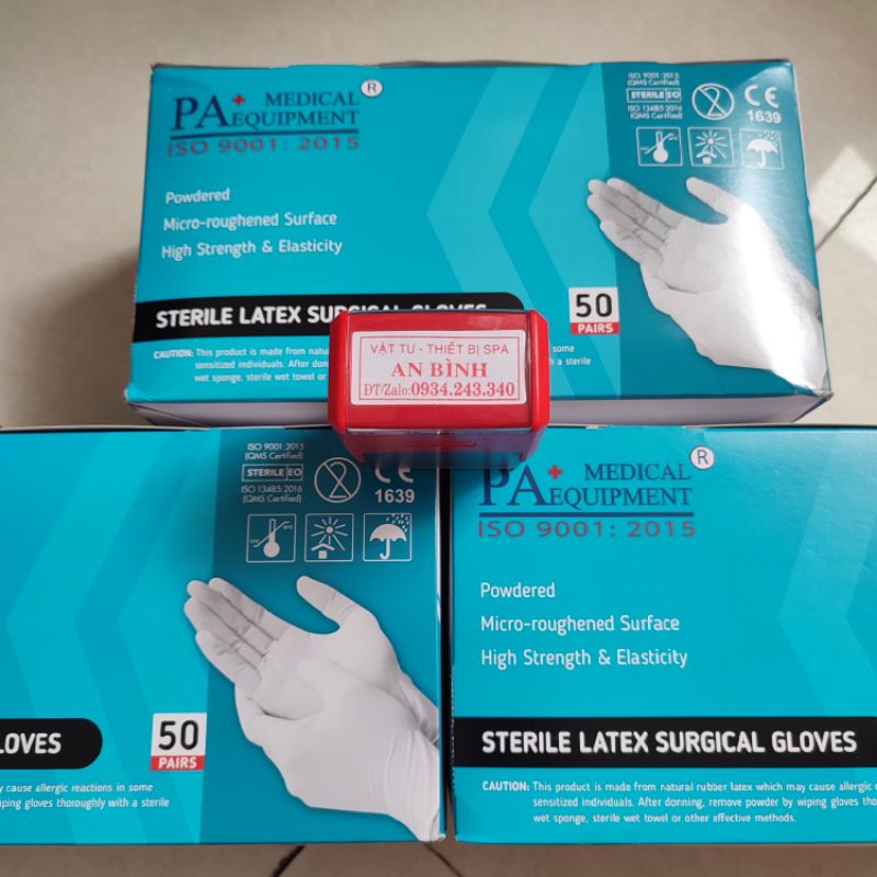 (Q1-HCM) |1 Đôi| Găng Tay Phẫu Thuật Tiệt Trùng PA Gloves Có Bột - Bao Tay Vô Khuẩn PA - HTC Gloves