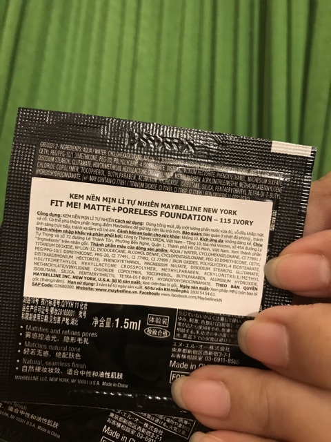 Sample - kem nền mịn lì lâu trôi màu tự nhiên Fit me Maybelline New York | BigBuy360 - bigbuy360.vn