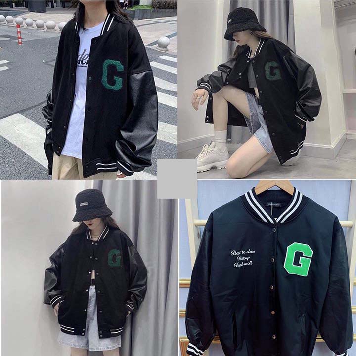 Áo khoác bomber nữ áo khoác bomber chữ G nỉ nhung tăm 2 lớp da lộn lót lông bigsize mềm đẹp mã 258 BEAUTY - TD37