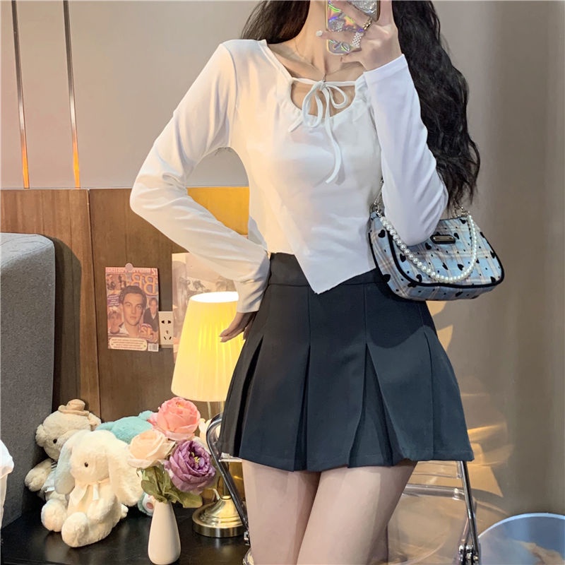 Mới Áo Thun Nữ Tay Dài Thiết Kế Độc Đáo