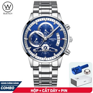 Đồng hồ Nam NIBOSI 2309-1 Dây Thép Chạy 6 kim Full Box