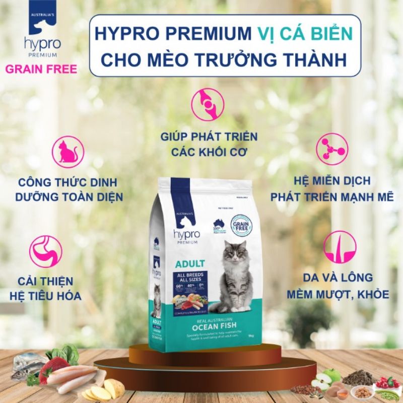 [Mã PET80K giảm 8% tối đa 80K đơn 350K] Thức ăn mèo trưởng thành hypro ocean nhập khẩu từ Úc gói 2.5kg