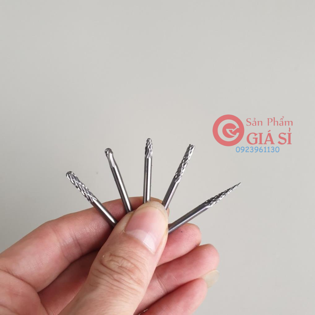 5 mũi mài hợp kim 3x3mm dùng vài khắc tỉa gỗ nhựa ❤️freeship❤️