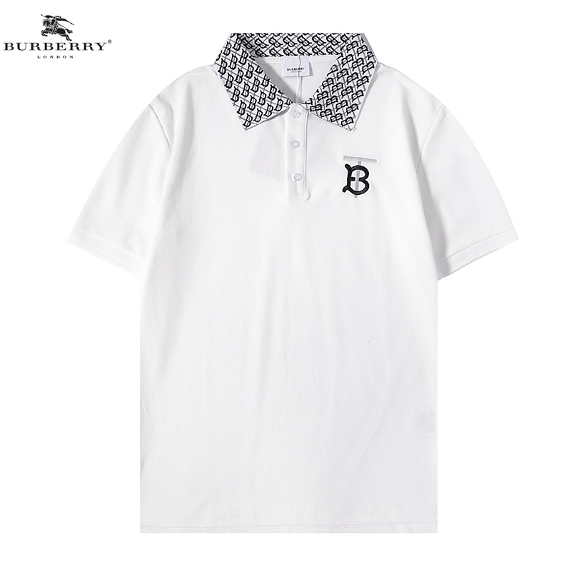 Áo polo tay ngắn thêu chữ phong cách BURBERRY TB tùy chọn màu sắc