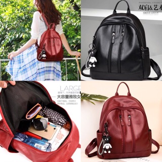 Balo da dê kèm móc khoá gấu xinh