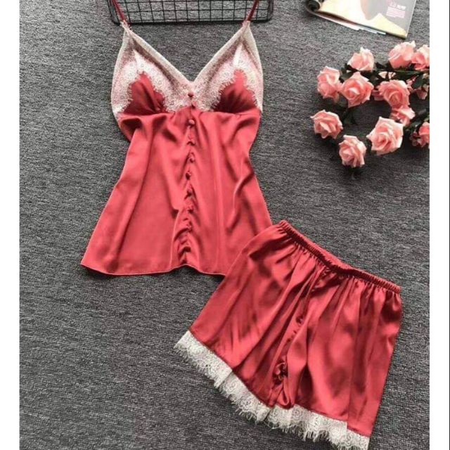 [ Đen - Đỏ - Cam ] ĐỒ BỘ MẶC NHÀ - BỘ NGỦ PHI LỤA HÀNG QUẢNG CHÂU CAO CẤP