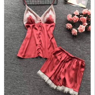 [ Đen - Đỏ - Cam ] ĐỒ BỘ MẶC NHÀ - BỘ NGỦ PHI LỤA HÀNG QUẢNG CHÂU CAO CẤP