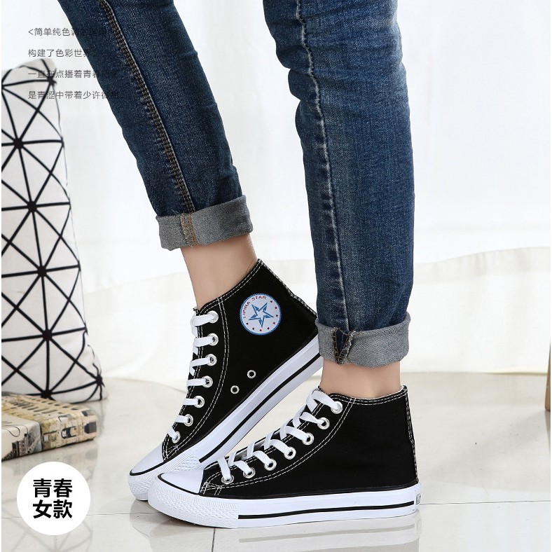 Giày Sneaker Nữ 1970s Cổ Cao Đế 3 Lớp Hot Hit K09