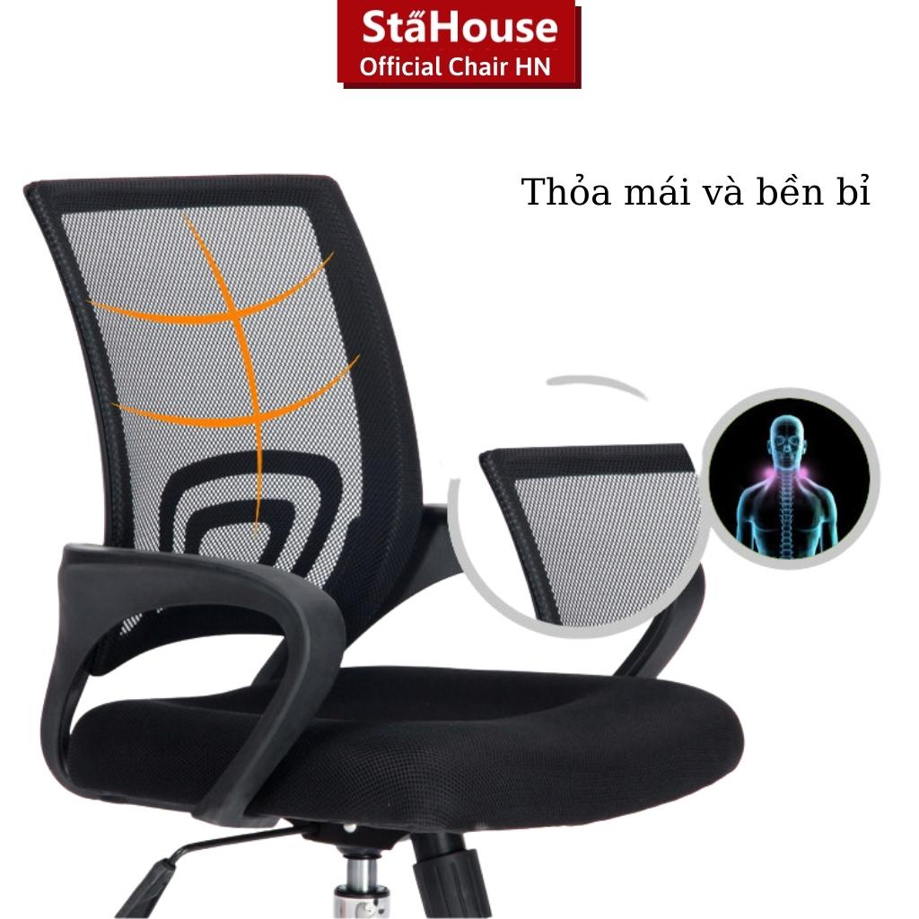 Ghế xoay văn phòng GVP405 khung chắc chắn đệm êm ôm lưng có núm chỉnh ngả lưng Stahouse Official Chair HN