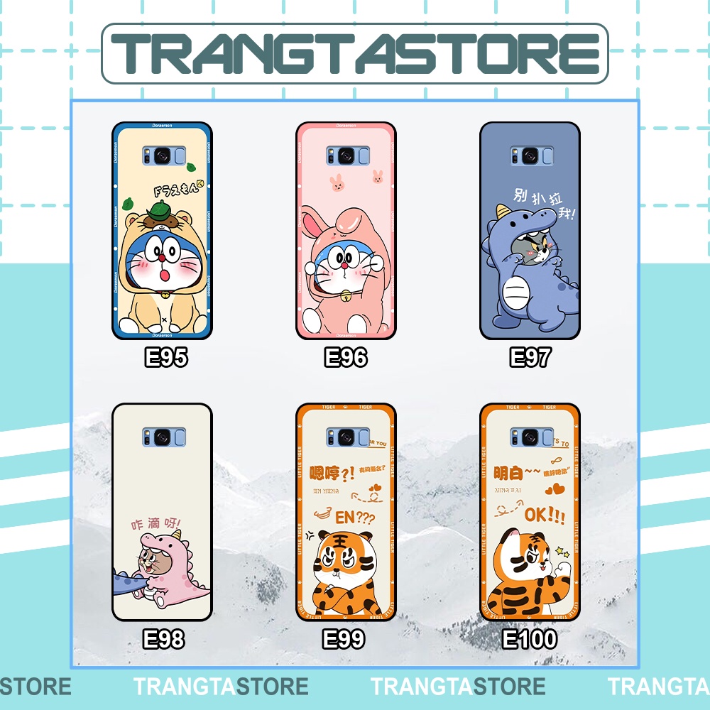 Ốp lưng Samsung S8 / S8 Plus / S8+ in hình cặp đôi doremon, hổ, khủng long dễ thương