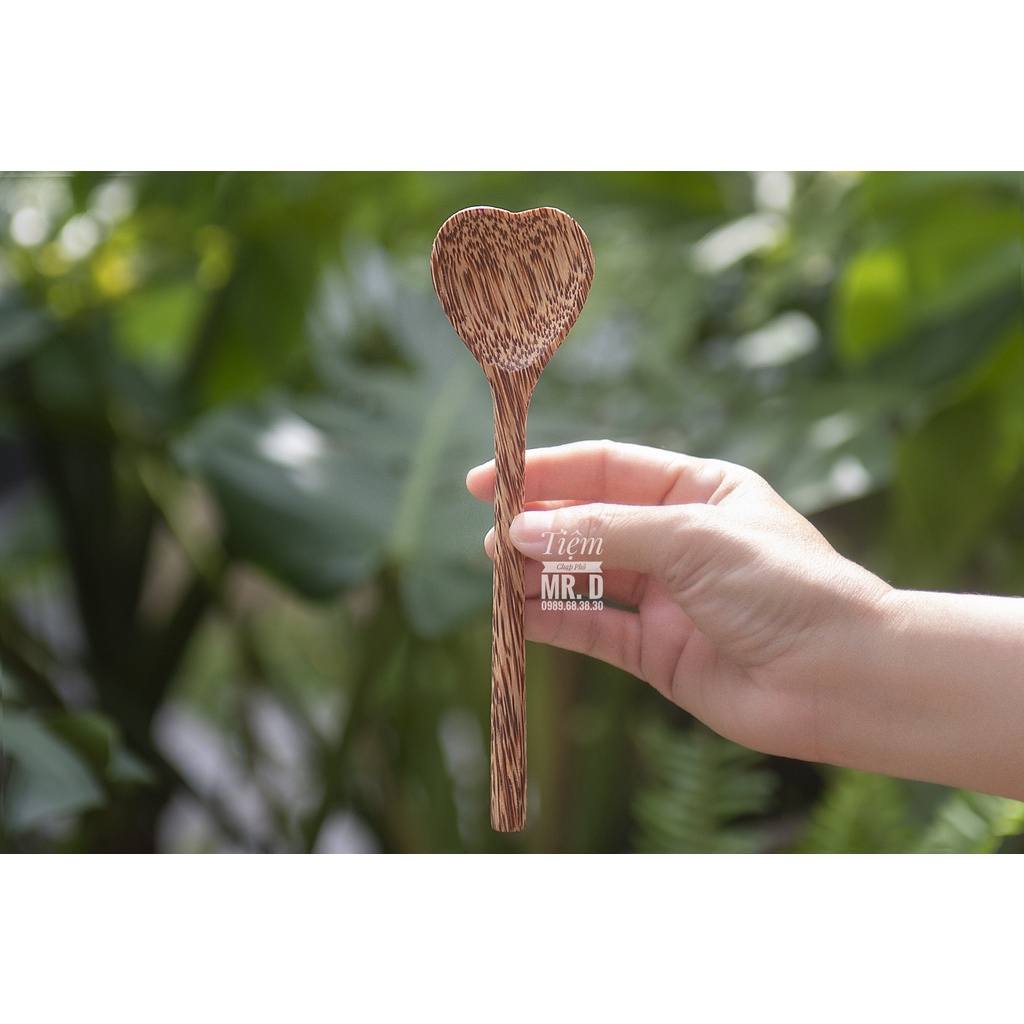 Muỗng Gỗ Dừa Trái Tim, Muỗng Gỗ Dừa Tròn, Gỗ Dừa Nguyên Khối Thân Thiện Môi Trường