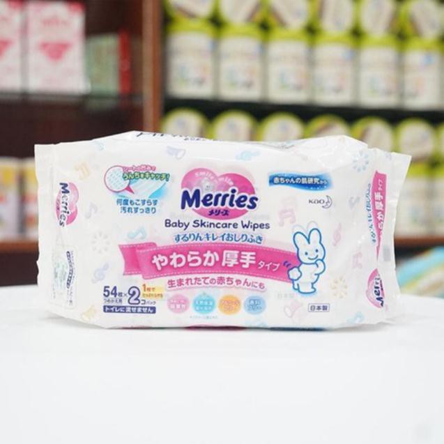 Giấy ướt Merries [Combo 2 bịch x 54 tờ ]