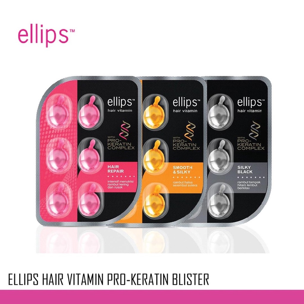 Serum Dưỡng Tóc Ellips Hair Vitamin Giúp Tóc Chắc Khỏe, Óng Mượt, Phục Hồi Hư Tổn (2v/vỉ hoặc 6v/vỉ hoặc 8v/vỉ))