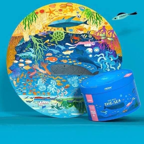 Bộ xếp hình tròn Mideer 150 pcs theo chủ đề (Vũ trụ, Đại dương, Động vật)
