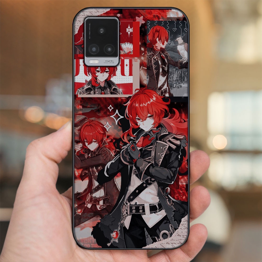 Ốp lưng Vivo V20 viền đen in hình Diluc Genshin Impact