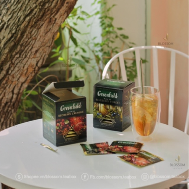 [Full hộp/ mix 20gói] Trà Greenfield Pyramid - Trà hoa quả, Earl Grey, Ceylon, Genmaicha Nhật Bản