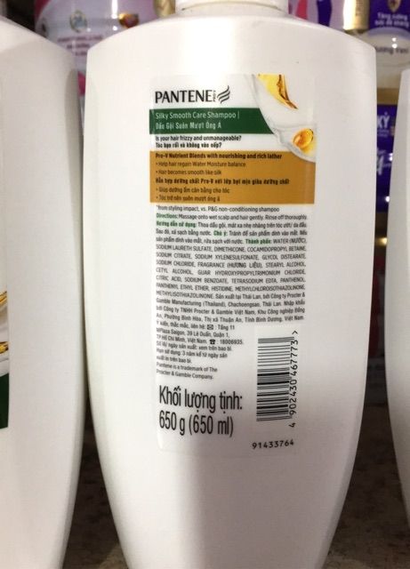 DẦU GỘI PANTENE NGĂN DỤNG TÓC CHAI 650g