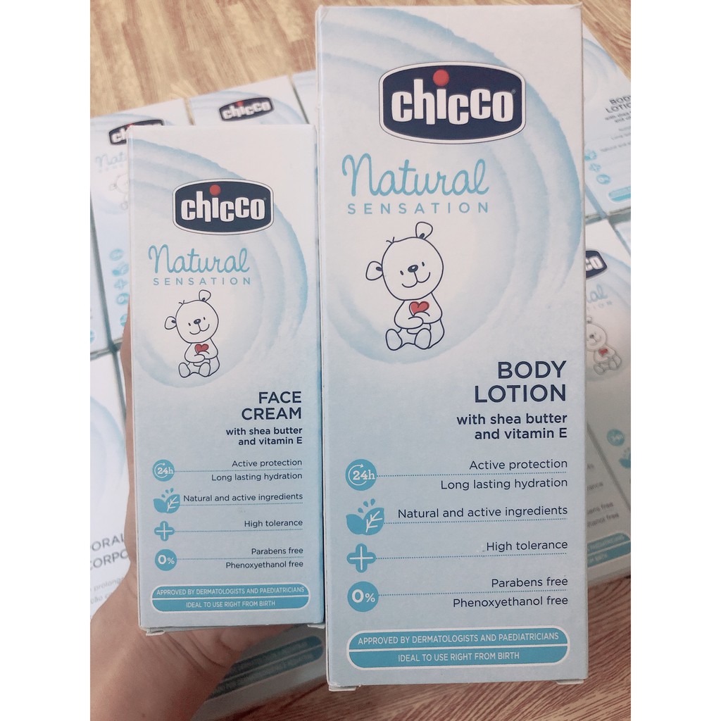 Kem dưỡng da cho bé Chicco Teddy vitamin E 0M+ cho MẶT và BODY chuẩn Ý