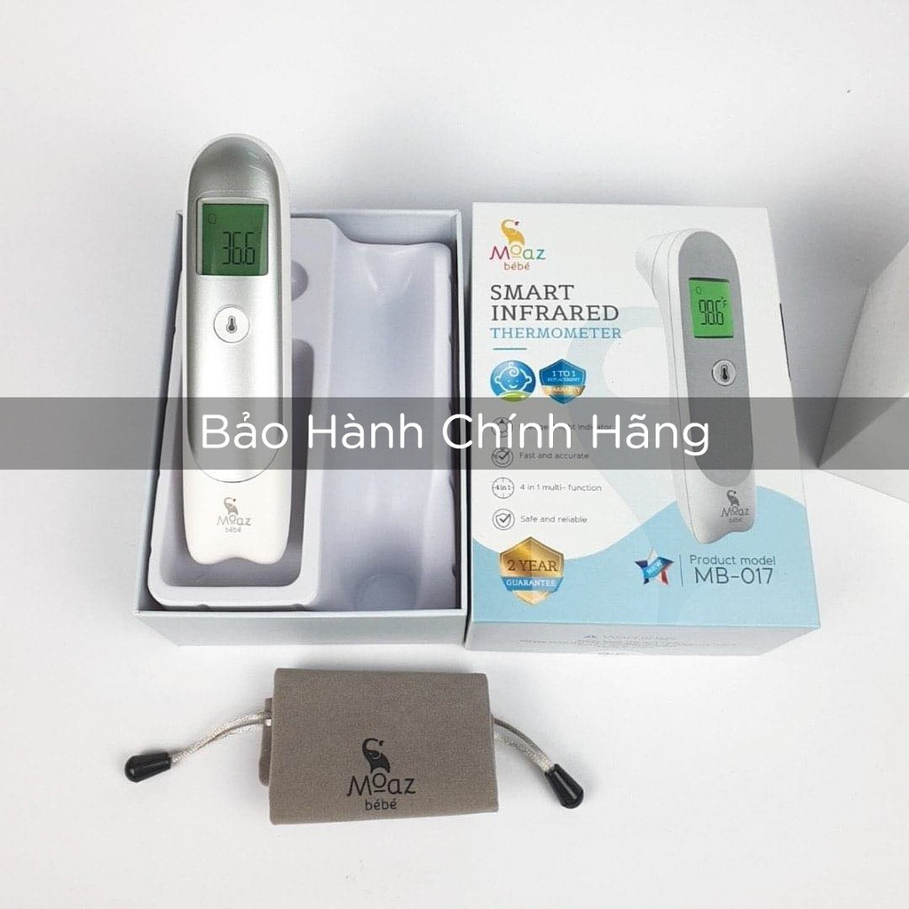 [Bảo Hành 1 Năm] Nhiệt kế hồng ngoại điện tử đo trán cho bé, cây đo nhiệt độ em bé trẻ sơ sinh MOAZ BÉBÉ MB-017