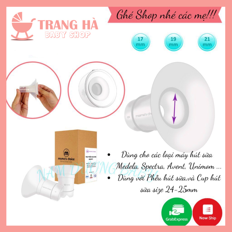 ✔️CHÍNH HÃNG✔️ Trợ Phễu Silicone Mama's Choice Size 17-19-21mm Giảm Size Phễu, Cup Hút Sữa ✔️ Hút Sữa Hiệu Quả và Êm Ái