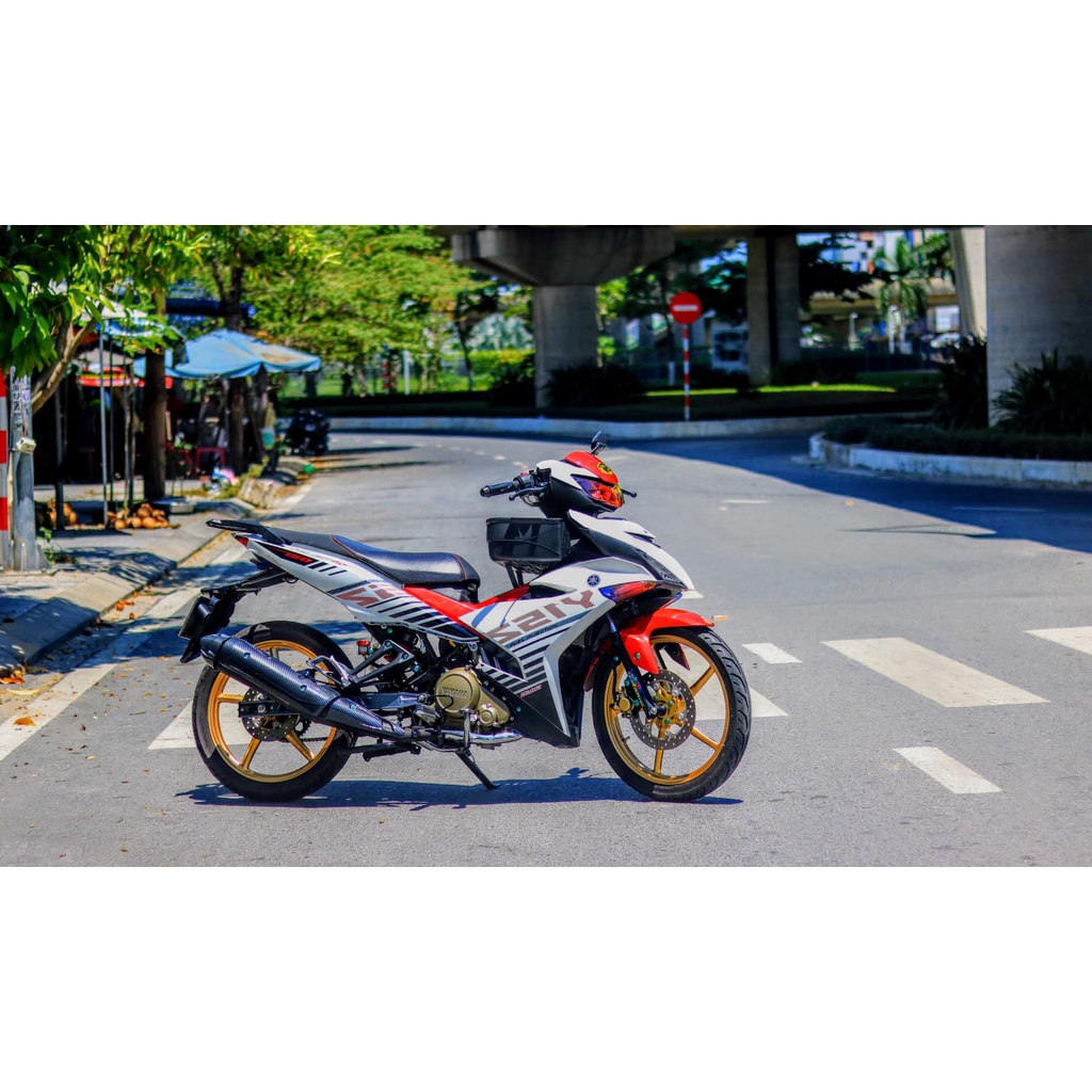 Tem Rời Dán Xe Exciter 150 Mẫu Y15ZR Trắng Đỏ Cực Hot, Hàng 3 Lớp Chất Lượng Cao ,Team Decal