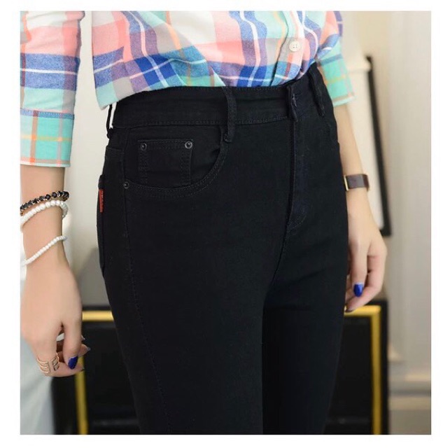 [Hàng VNXK] Quần bò Skiny đen trơn A_SOS VNXK [Ảnh thật] | BigBuy360 - bigbuy360.vn