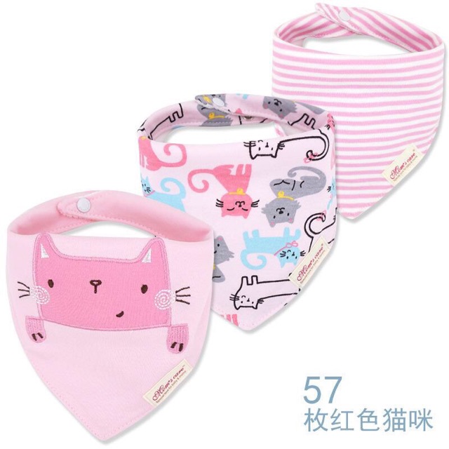 Set 3 yếm tam giác Momcare cho bé