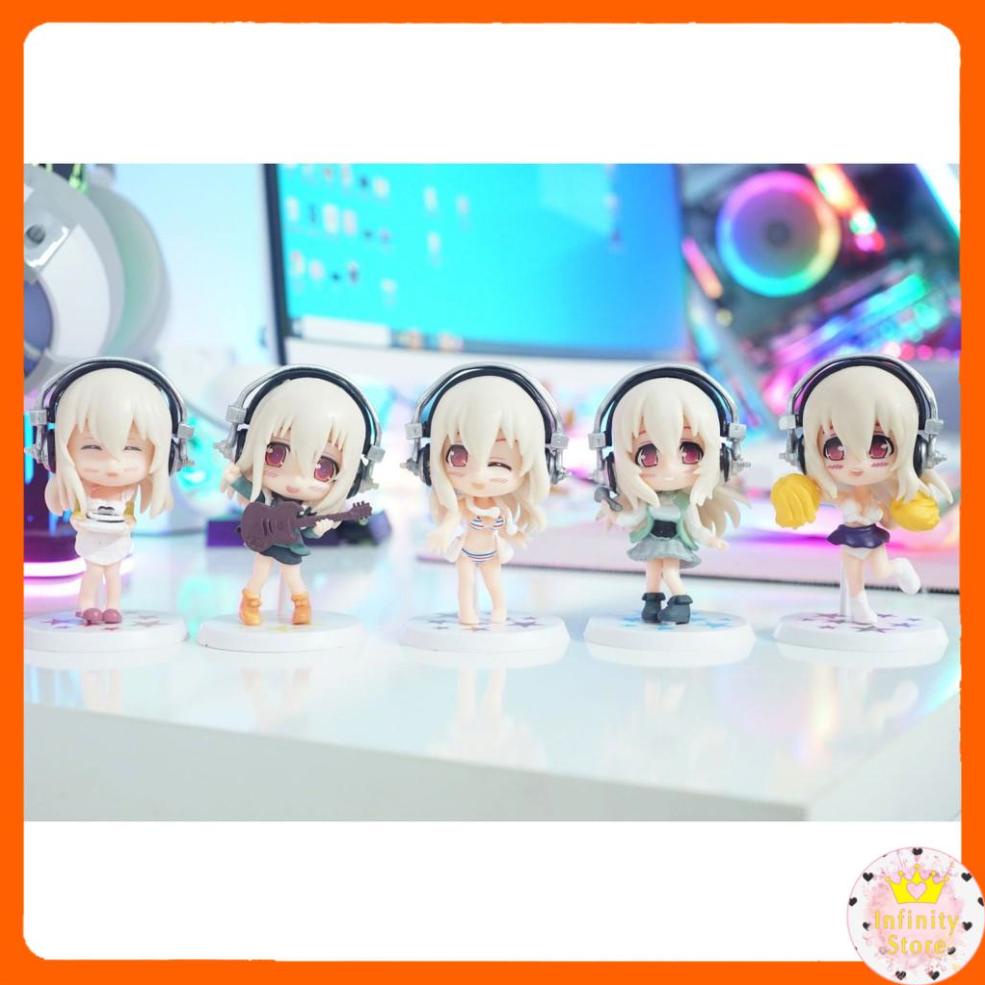 SET 5 MÔ HÌNH SUPER SONICO KUTE 9CM INFINY DECOR