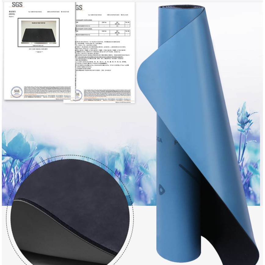 Thảm yoga PU PIDO 5mm Mẫu 2021 Định Tuyến (Kèm Túi đựng và dây buộc)- Màu đen