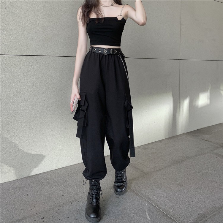 Đen quần ống rộng Lưng Cao Thời Trang Mùa Hè Cho Nữ | BigBuy360 - bigbuy360.vn