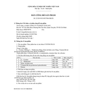 Thực phẩm hỗ trợ đẹp da, tóc Cystine Plus