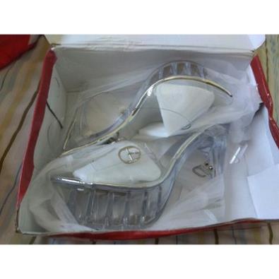 Giày cao gót 14cm hở mũi đầu cá quai trong Ms 115 cb