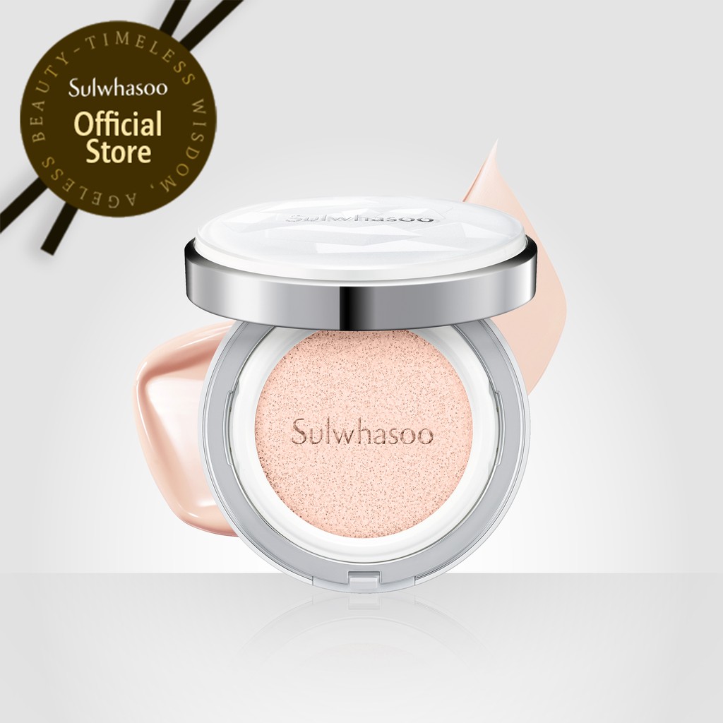 Phấn nền trang điểm dưỡng trắng và kiềm dầu Sulwhasoo Snowise Brightening Cushion SPF50+ PA+++ (Kèm lõi thay thế) 14gx2