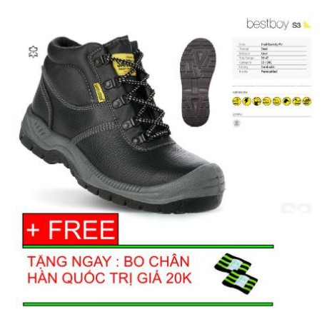 Giày bảo hộ lao động Cao cổ Safety Jogger Bestboy S3 - tặng kèm bó chân Hàn Quốc