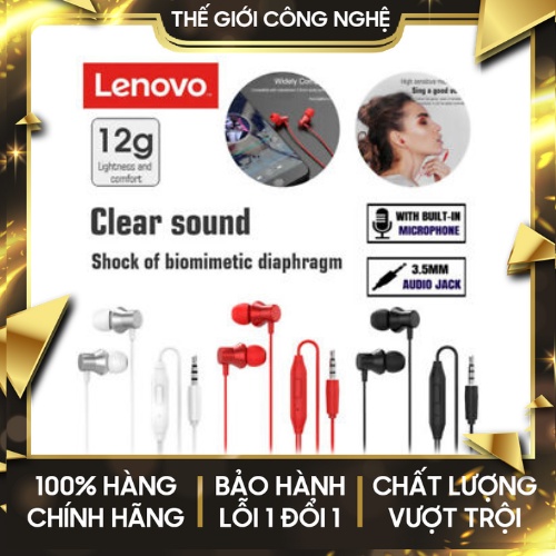 Tai Nghe Nhét Tai Lenovo HF130 Có Dây Tai Nghe 3.5Mm  Có Micro Âm Thanh Siêu Trầm