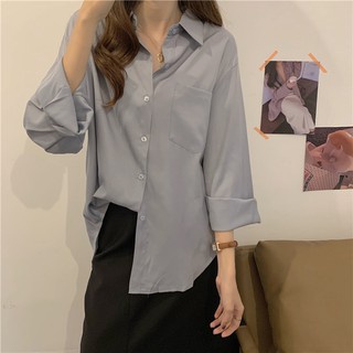 Áo sơ mi trơn dài tay 1 túi 5 màu thời trang basic