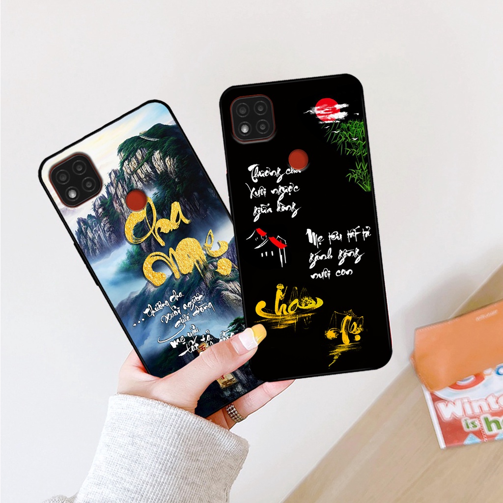 Ốp lưng Xiaomi Redmi 9C in hình phong cách chữ thư pháp cha mẹ, tài lộc