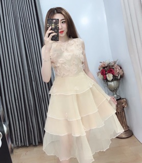Đầm Xoè Ren Xốp Hoa Hàng TK