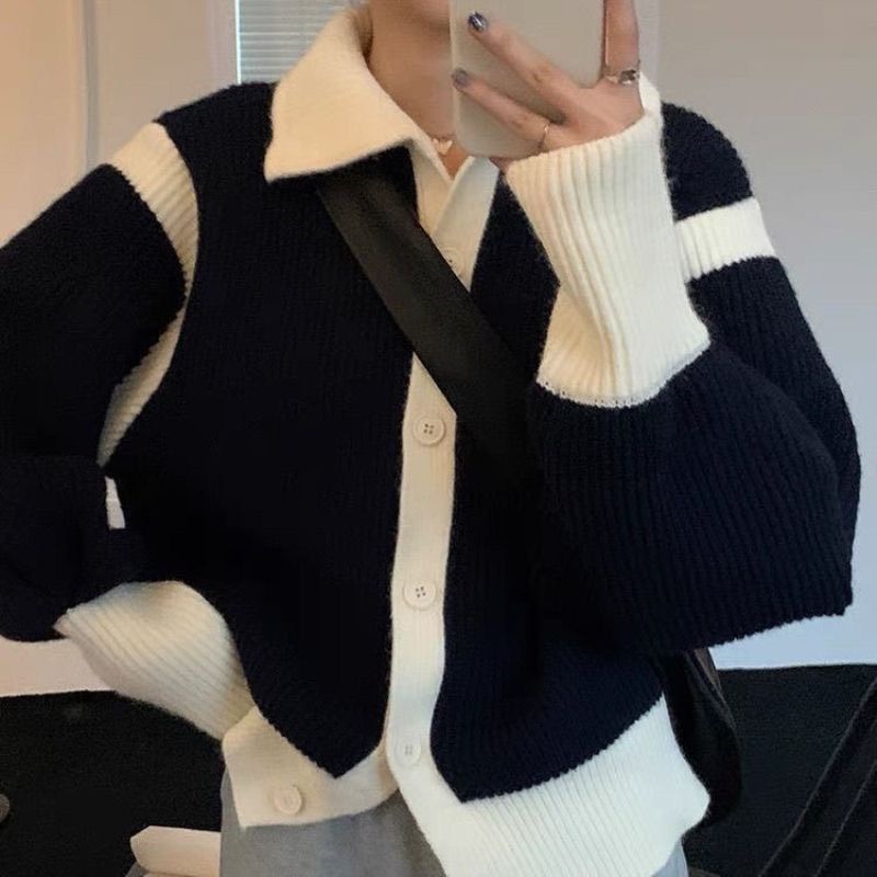 ÁO LEN CARDIGAN DỆT CỔ KIM