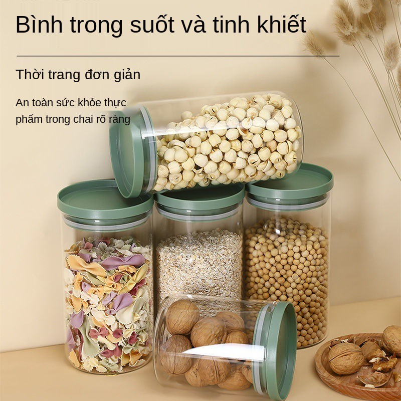 Hũ đựng thức ăn kín Bình thuỷ tinh đường ngũ cốc Hộp trà Caddy