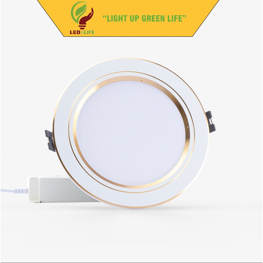 Đèn LED Downlight âm trần Rạng Đông AT10 (Viền Vàng-bạc)