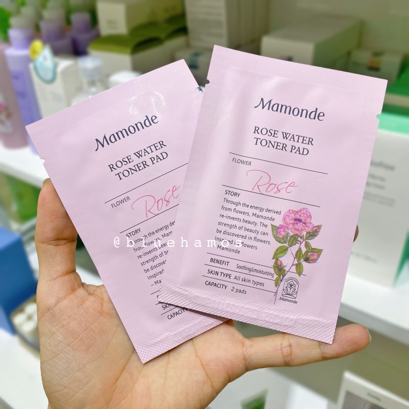 [Sample] Nước hoa hồng dạng miếng Mamonde rose water toner pad