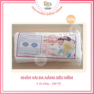 Khăn vải khô đa năng Baby Hiền Trang Gói 220g khoảng 200 tờ. Giấy khô làm từ vải không dệt an toàn cho bé - VUBABY